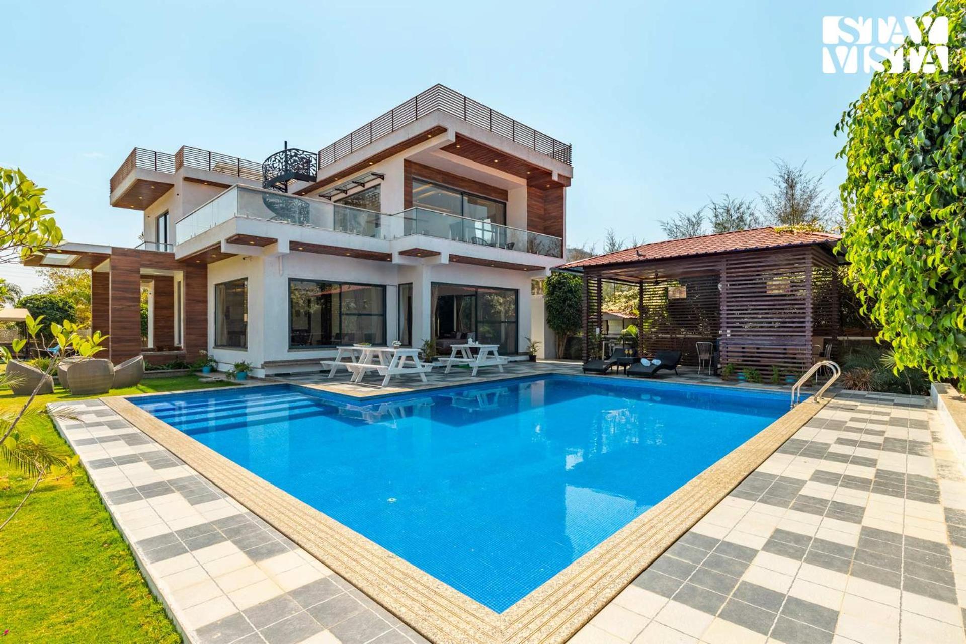 Stayvista'S Bella Dream - Mountain-View With Outdoor Pool, Lawn Featuring A Gazebo & Indoor Games Udaipur Extérieur photo