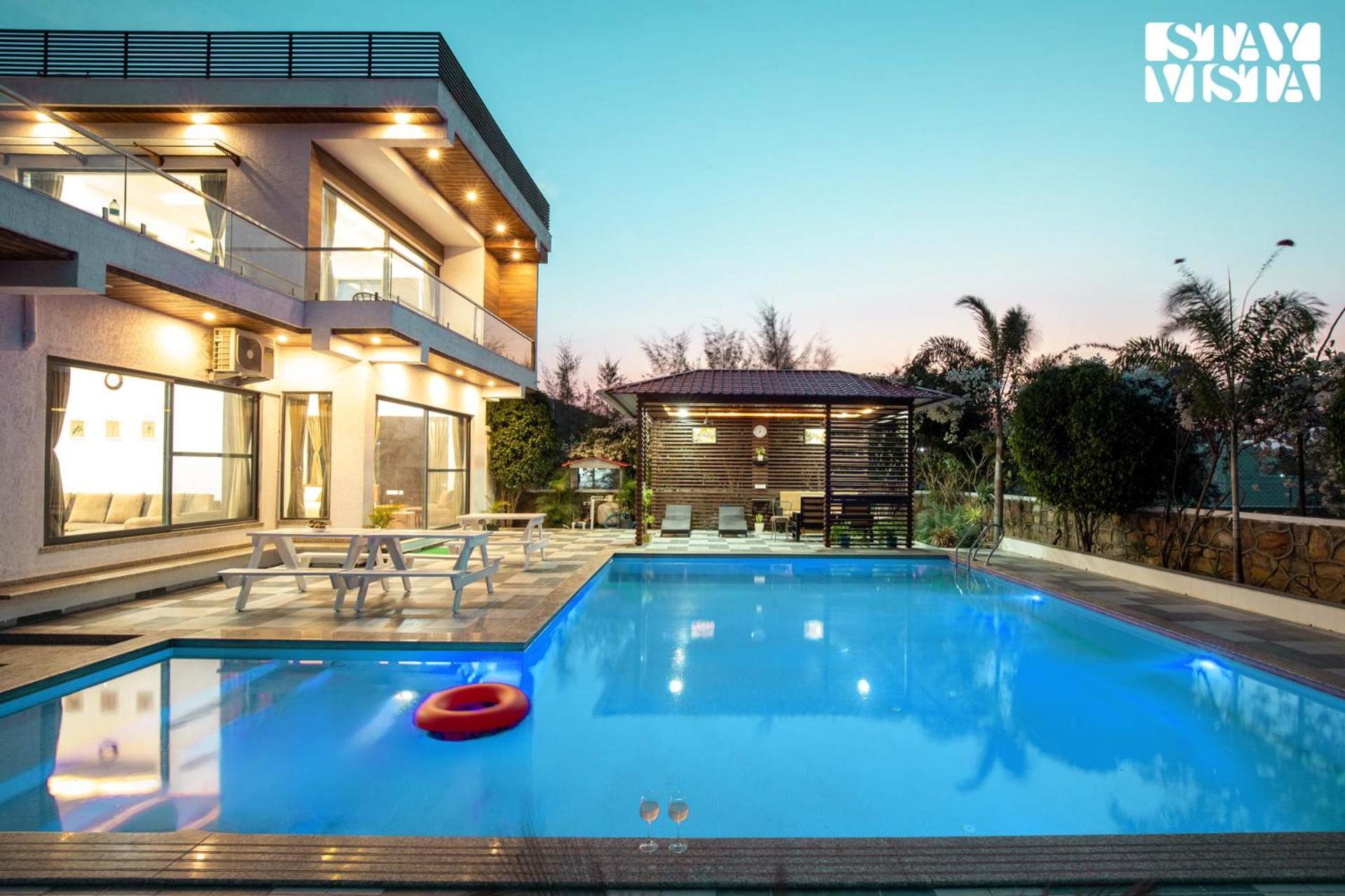 Stayvista'S Bella Dream - Mountain-View With Outdoor Pool, Lawn Featuring A Gazebo & Indoor Games Udaipur Extérieur photo